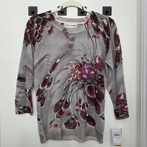 Cathy Daniels Red and Black Plaid Sweater